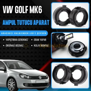 Volkswagen Golf 6 Kısa Far LED Ampul Sabitleme Aparatı (Kablosuz) - OtoLED
