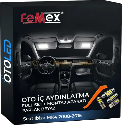 Seat Ibiza 4 Makyajlı i̇ç aydınlatma seti led ampulü - Seat Ibiza MK4 2008-2015 LED Iç Aydınlatma Seti