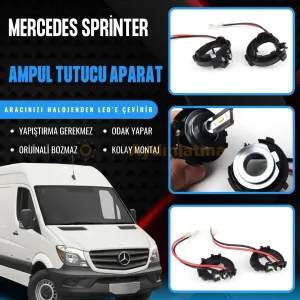 Mercedes Sprinter Kısa Far LED Ampul Sabitleme Aparatı (Kablolu) - OtoLED