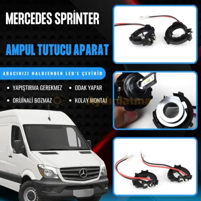 Mercedes-Benz Vito W447 led ampul sabitleme aparatı - Mercedes Sprinter Kısa Far LED Ampul Sabitleme Aparatı (Kablolu)
