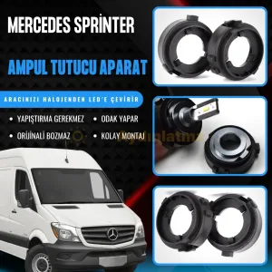 Mercedes Sprinter Kısa Far LED Ampul Sabitleme Aparatı (Kablosuz) - OtoLED