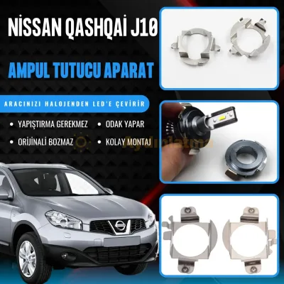 Nissan Qashqai J10 led ampul sabitleme aparatı - Nissan Qashqai J10 Kısa ve Uzun Far LED Ampul Sabitleme Aparatı