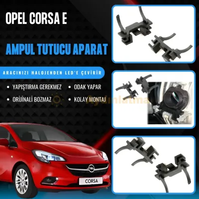 Opel Corsa E led ampul sabitleme aparatı - Opel Corsa E Kısa Ve Uzun Far LED Ampul Sabitleme Aparatı