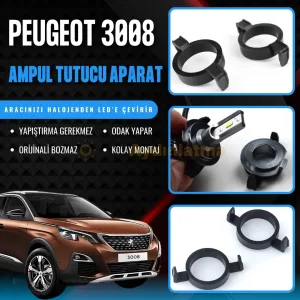 Peugeot 3008 2 led ampul sabitleme aparatı - Peugeot 3008 Kısa Far LED Ampul Sabitleme Aparatı