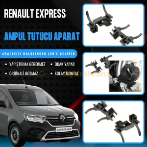 Renault Express led ampul sabitleme aparatı - Renault Express (Kangoo 3) Kısa Ve Uzun Far LED Ampul Sabitleme Aparatı