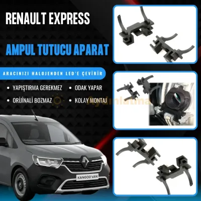 Renault Express led ampul sabitleme aparatı - Renault Express (Kangoo 3) Kısa Ve Uzun Far LED Ampul Sabitleme Aparatı