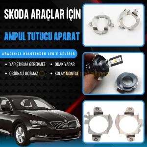 Skoda Araçlar İçin Kısa Ve Uzun Far LED Ampul Sabitleme Aparatı - OtoLED
