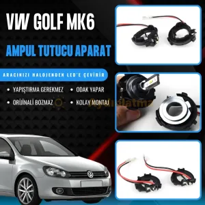 Volkswagen Golf 6 Kısa Far LED Ampul Sabitleme Aparatı (Kablolu) - OtoLED