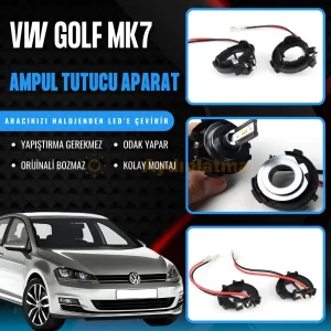 Volkswagen Golf 7 Kısa Far LED Ampul Sabitleme Aparatı (Kablolu) - OtoLED