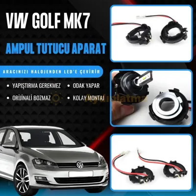 Volkswagen Golf 7 led ampul sabitleme aparatı - Volkswagen Golf 7 Kısa Far LED Ampul Sabitleme Aparatı (Kablolu)