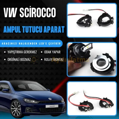 Volkswagen Scirocco led ampul sabitleme aparatı - Volkswagen Scirocco Kısa Far LED Ampul Sabitleme Aparatı (Kablolu)