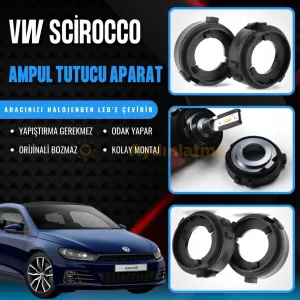 Volkswagen Scirocco Kısa Far LED Ampul Sabitleme Aparatı (Kablosuz)