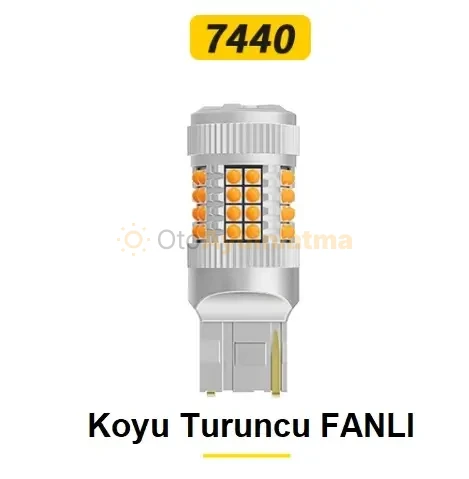 Volkswagen Touareg 2 Makyajlı gündüz farı led ampulü - Femex Amber Fanlı LED Sinyal Ampulü T20 - W21W Koyu Turuncu
